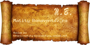 Matity Bonaventúra névjegykártya